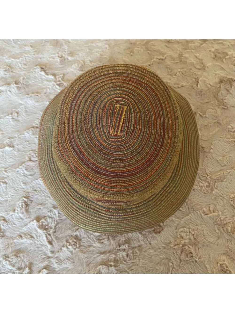Eddie Bauer Sz M/L Multicolor Striped Straw Bucket Hat